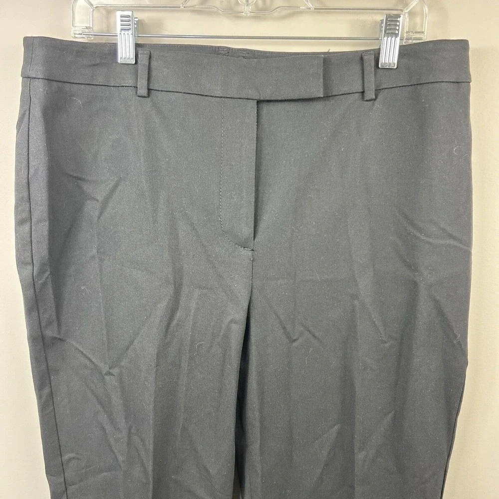 Talbots Black High Waist Straight Pants Size 12 Flat Front Chinos
